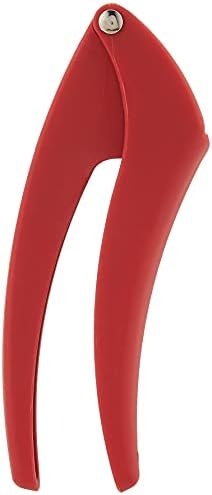 Kuhn Rikon Easy-Clean Garlic Press, No Need to Peel, 7” Red