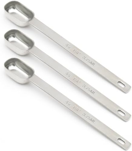5PCS 3/4TSP(3.75ML) Measuring Spoon, Stainless Steel Long Handle Teaspoons
