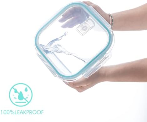 NUTRIUPS 2.0L Large Glass Food Storage Container, 6.8×5in