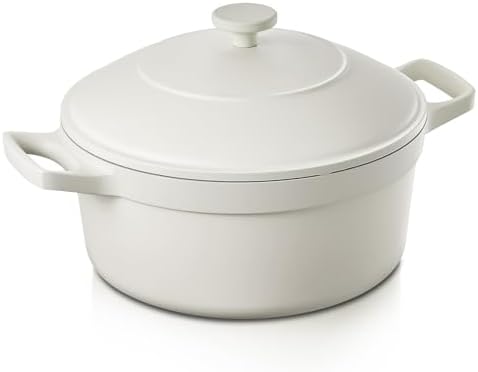 BEZIA 5.7 QT Lightweight Ceramic Nonstick Dutch Oven with Lid, Stock Pot
