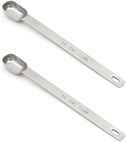 2PCS 1/2TSP(2.5ML) Measuring Spoon, Stainless Steel Long Handle Teaspoons