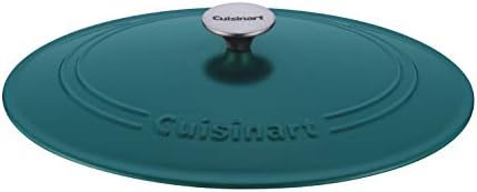 Cuisinart Chef's Classic Enameled Cast Iron Dutch Oven with Lid, Porcelain Enameled Interior, Oven Safe, Induction Compatible, 7-Quart, Oval, Teal