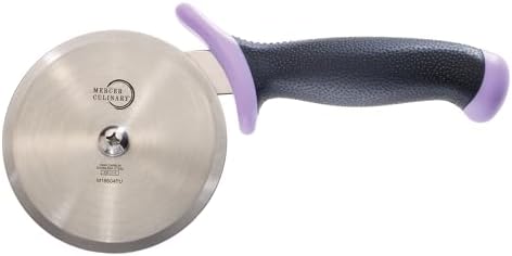Mercer Culinary Millennia Pizza Cutter with Purple Handle, 4 Inch Wheel, Stainless Steel