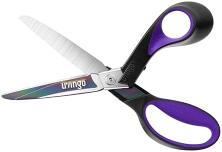LIVINGO 9" Titanium Shears, Heavy Duty Scissors All Purpose, Purple/Black