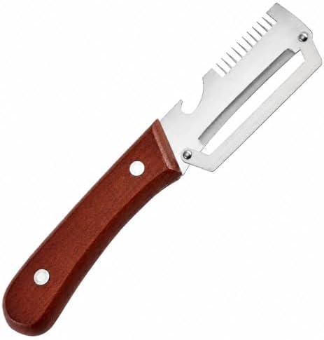 2.5mm Stainless Steel peeler with Wooden Handle - Shredding Knife or vegetables - Elite Multifunction vegetable & fruit Peeler knife - y-peeler for vegetables, Food Prep & Garnishing (1pc)