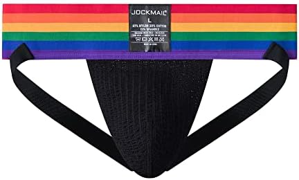 JOCKMAIL Mens Briefs Jockstrap Athletic Supporter Men Jockstrap Rainbow Men Sport Underwear Jockstrap for Gym Sport