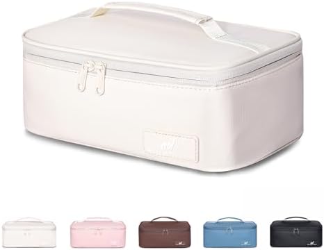 NOL Insulated Lunch Bag for Adults – Compact Cooler Lunch Box with Food-Grade Lining, Waterproof Lunch Bag for Work, Travel | Portable Thermal Meal Tote with Handle, Cream