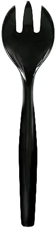 Party Essentials Disposable Heavy Duty Plastic Serving Utensils for Buffets Events Parties, 9-Count 10" Forks, Black