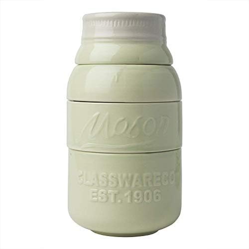 Comfify Green Mason Jar Measuring Set – 4 Cups, 4 Spoons, Spoon Rest