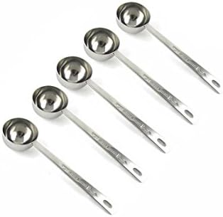 Stainless Steel 1 Tablespoon Measuring Coffee Scoop Spoon, Set of 5