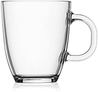 Bodum 12oz Bistro Coffee Mug Single-Wall Tempered Glass, 6 Pack, Clear