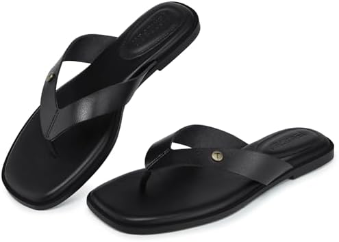 TEMOFON Flip Flops for Women Dressy: Comfortable Flat Tong Sandals 2026 Slip on Summer Casual Beach Walking Shoes