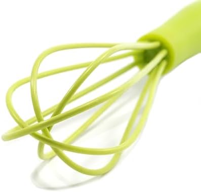 Mini Whisks 6 inch silica gel Whisk, Hand Egg Mixer for Flour Cake Egg, Kitchen Cooking Baking Use Whisk (green)