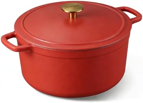 CAROTE 5QT Enameled Cast Iron Dutch Oven Pot with Lid