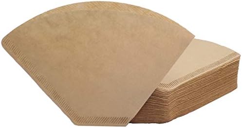 #4 Cone Coffee Filter 8-12 cup, Unbleached Natural Paper, No Blowout, Disposable for Pour Over and Drip Coffee Maker, 100 Count