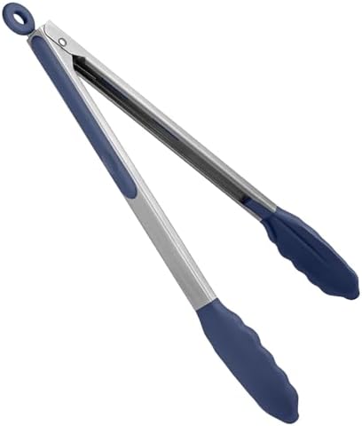 U-Taste Kitchen Tong for Cooking, 480ºF Heat-Resistant, 12in/Midnight Blue