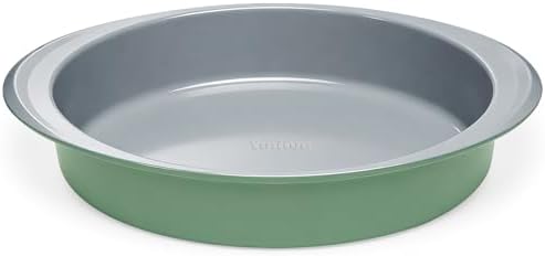 9 Inch Nonstick Ceramic Round Cake Pan with Handle, Fern
