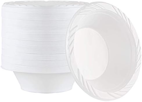 100 Count Disposable 12 ounce White Plastic Soup Bowls
