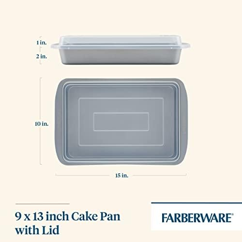 Farberware Golden Bake, Bakeware, Rectangular Cake Pan with Lid, 9x13 Inch