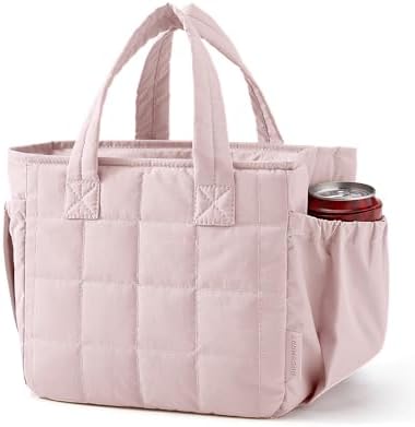 BAGSMART Lunch Bag Women Small Cute Quilted Insulated Leakproof Lightweight