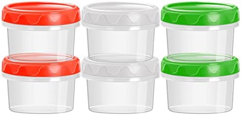 EONJOE 4oz Airtight Plastic Food Storage Containers with Lids, 6pcs