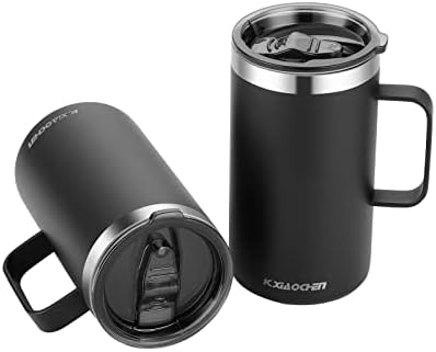 KXIAOCHEN 2-Pack 20 oz Insulated Coffee Mugs, Coffee Cups with Wide Handles