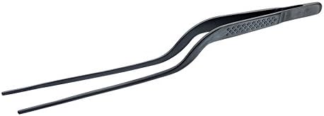 Mercer Culinary 18-8 Stainless Steel Precision Plus Chef Plating Tong, Offset, 7-7/8 Inch Tip, Matte Black