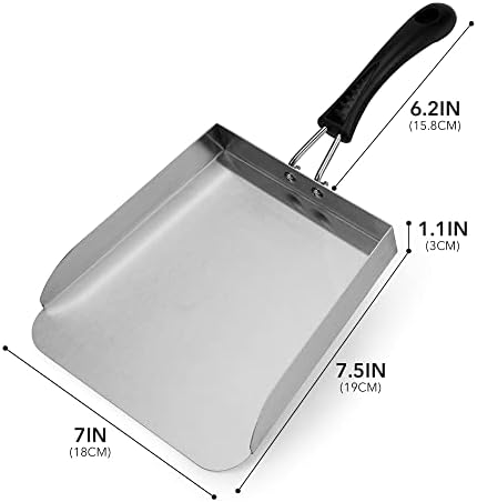 Stanbroil Stainless Steel Griddle Mover Smash Burger Food Shovel Grill Spatula Great for Stir Fry and Move Food, 13" (Pack of 2)