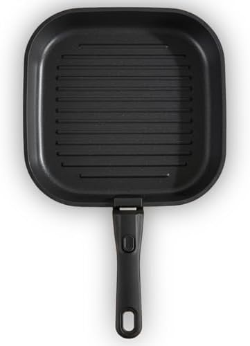 Gourmetific® Grill Pan [FOR INDOOR COOKING] - Non-Stick Square Frying Pan for Stove Tops & other Cooking Tops - Perfect for Grilling Steak, Bacon & Grilled Cheese - Non-Toxic Aluminum Pan