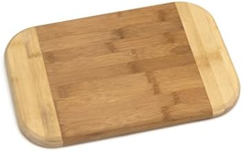 Lipper International Bamboo Wood Two-Tone Kitchen Cutting and Serving Board, Medium, 11-3/4" x 7-3/4" x 3/4"
