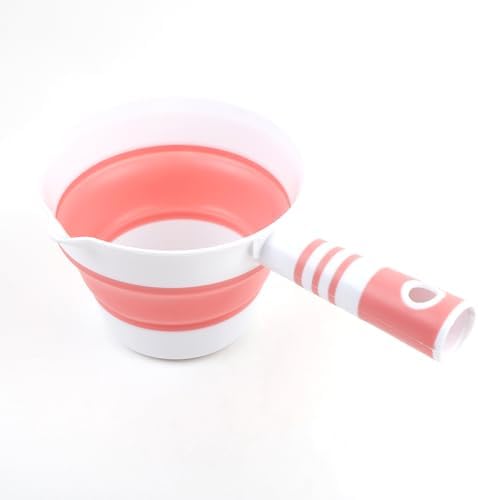 Folding Water Ladle for Bath Collapsible Water Scoop Bath Ladle Pink