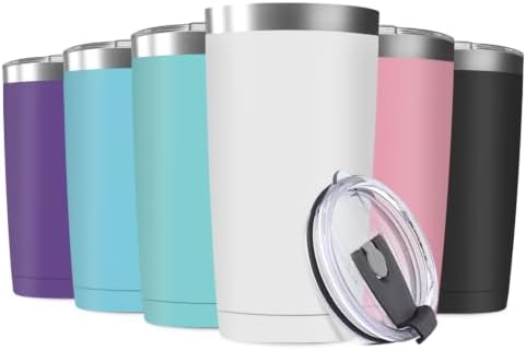 20oz Tumbler Vacuum Insulated Travel Mug with Lids, Stainless Steel Double Wall Thermal Coffe Cup for Home, Office, Outdoor Suitable for Vehicle Cup Holders