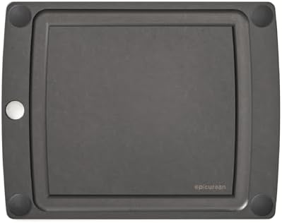 Epicurean All-In-One Cutting Board with Non-Slip Feet and Juice Groove, 10" × 7", Slate/Black