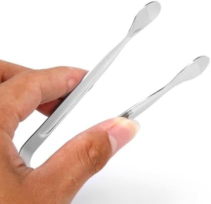 Small Silver Stainless Steel Serving Tongs for Ice and Sugar