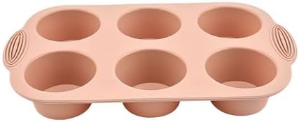 Silicone Muffin Pans for Baking- 6-cavity Nonstick Cupcake Pan Baking Tray, Food Grade And Bpa Free, Easy Release & Clean, Oven & Dishwasher Safe, for Brownies, Custards &muffin, Cupcakes (Pink)