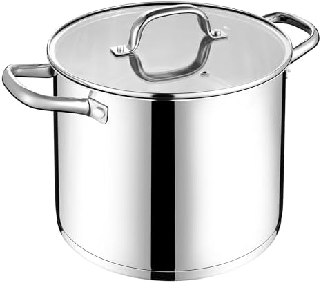 LIANYU 12 QT Stock Pot with Lid, 12 Quart Stainless Steel Soup Pot