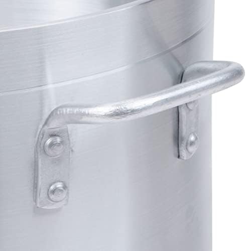 TrueCraftware- 50 qt. Heavy-Duty Aluminum Stock Pot with Riveted Handle 6mm Thickness- Multipurpose Pot Cookware Large Stockpot For Cooking Simmering Soup Stock Home Kitchen