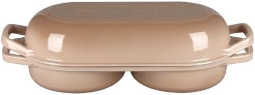 EDGING CASTING Enameled Cast Iron Double Bread Dutch Oven, Mocha