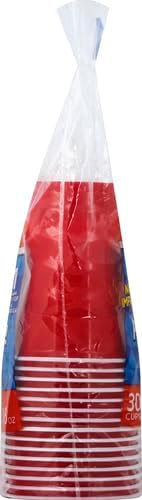 Hefty Party On Disposable Party Cups, Red, 18oz, 30ct