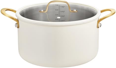 BEZIA 8 Quart Full Clad Try-Ply Stainless Steel Stock Pot, Induction Ready