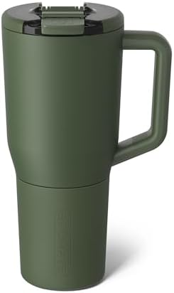 BrüMate Müv - 35oz 100% Leak Proof Insulated Coffee Mug with Handle & Lid - Stainless Steel Coffee Travel Mug - Double Walled Coffee Cup (OD Green)