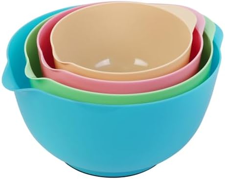 BoxedHome Classic Mixing Bowls Set of 4, BPA Free Plastic, Microwave Safe