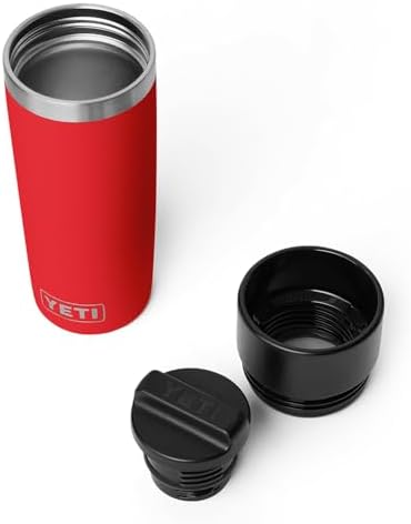 YETI Rambler 16 oz Travel Bottle, Stainless Steel, Vacuum Insulated with Leakproof Commuter Cap, Rescue Red