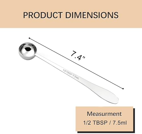 2PCS 1/2Tablespoon(1/2tbsp, 7.5ml) Extra-long Handle Measuring Spoon