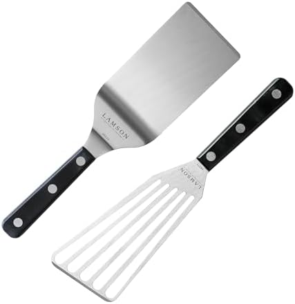 Lamson 2 Piece Kitchen Set, Slotted and Solid Turners, Right Hand