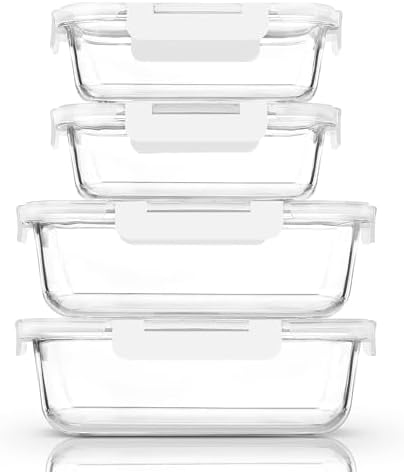 M MCIRCO 80 oz & 36 oz Extra Large Glass Food Storage Containers with Lids