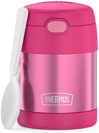 THERMOS FUNTAINER Kids Food Jar with Spoon, 10oz, Pink