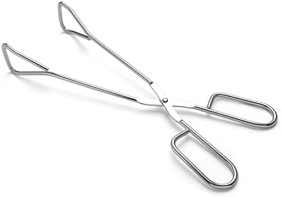 Hiash 11" Heavy Duty Stainless Steel Kitchen Scissor Tongs with Comfortable Ergonomic Grip, Heat Resistant tongs for Cooking & BBQ