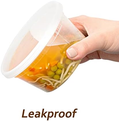 DuraHome Deli Containers with Lids 12 oz. Leakproof 40 Pack BPA-Free Plastic Microwaveable Clear Food Storage Container Premium Heavy-Duty Quality, Freezer & Dishwasher Safe (12 oz.)