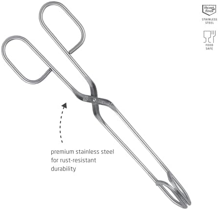 triangle Kitchen Tongs - 9.5 in (24 cm) - Ideal for Turning, Tossing, Flipping & Serving - Lightweight Handles - Dishwasher Safe